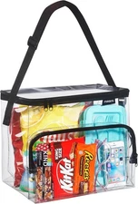 Masirs Clear Lunch Bag, Durable PVC Plastic See Through Medium, 