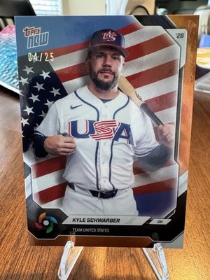2026 Topps Now WBC Kyle Schwarber Team USA #USA03 Orange Foil