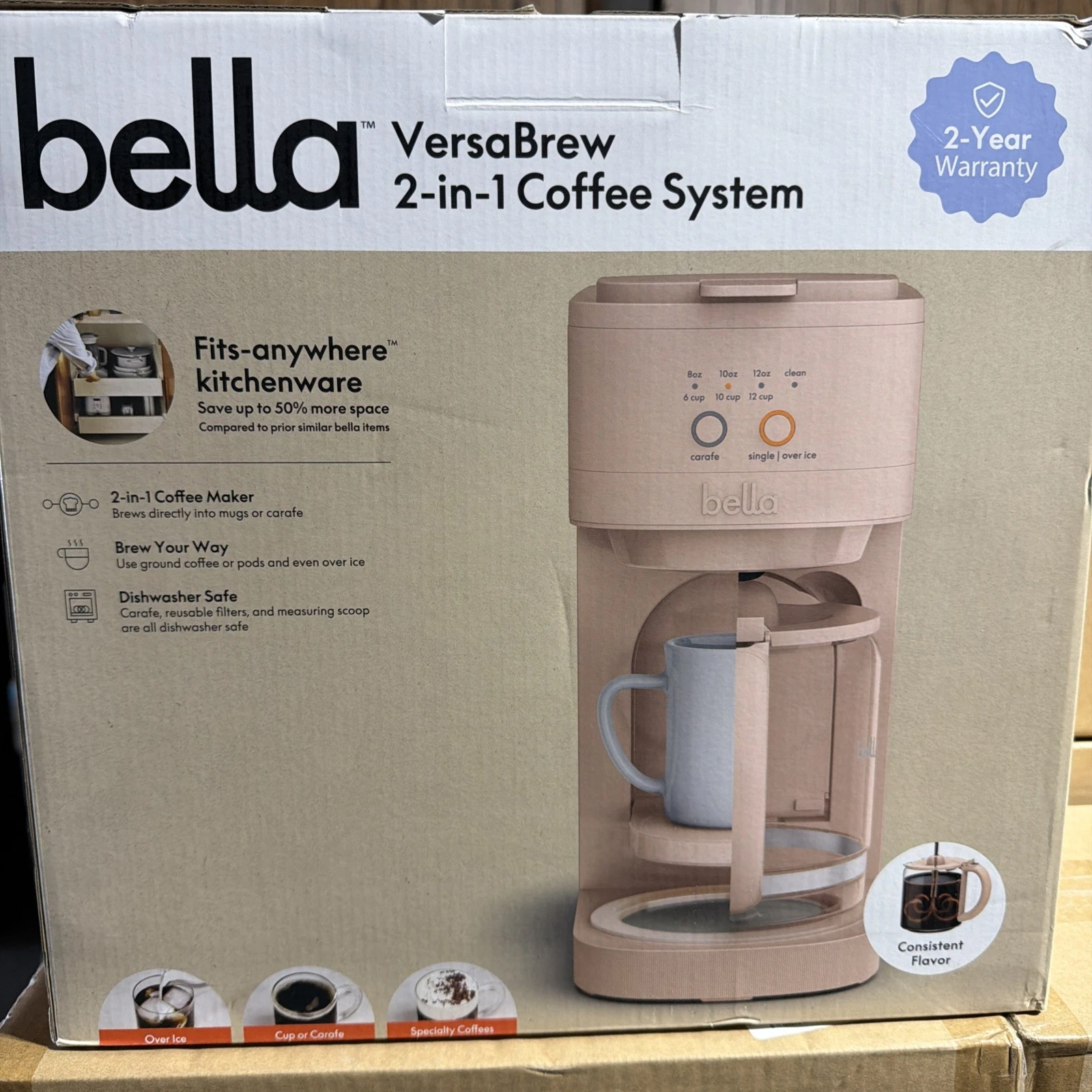 BELLA VersaBrew Single Serve Coffee Maker K-Cup Brew Iced Coffee 3 Sizes Carafes
Opens in a new wind