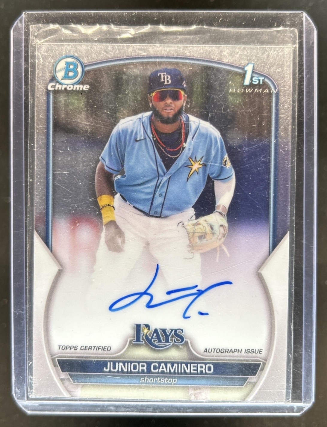 2023 Bowman Junior Caminero Chrome Auto 1st Prospect #CPA-JCR Rays