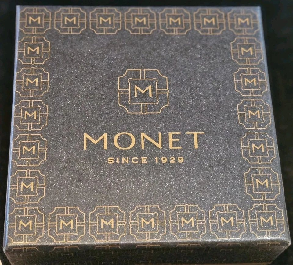 Ожерелье и серьги с пирсингом из серебристого стона и синего камня Monet - Изображение 3 из 3