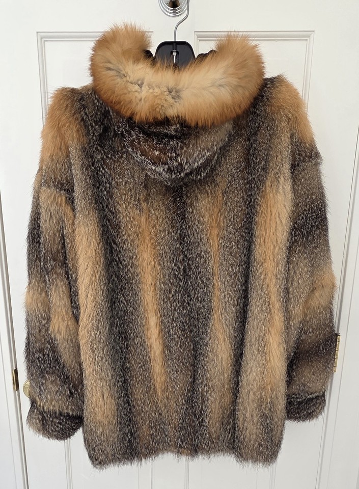 Manteau En Fourrure De Renard Roux Véritable - Taille M - Vintage En Excellent état