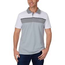 Calvin Klein New Men's Short Sleeve Polo In Gray And White Size L