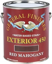 General Finishes Exterior 450 Water Based Wood Stain, 1 Gallon, Red Mahogany