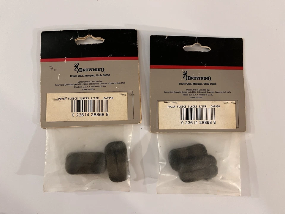 2 PAIR VINTAGE BROWNING ARCHERY TRADITIONAL POLAR FLEECE BOW STRING SILENCERS - Image 2 of 2