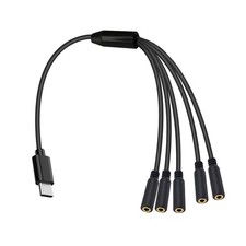 USB Type C to 3.5mm 1-to-5/6 Audio Splitter Cable Female Port for Headphones NEW