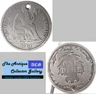 1861 Silver US Philadelphia Mint Seated Liberty Dime🪙Type 4🪙Hole