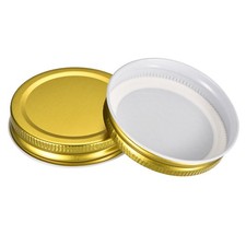 6Pcs Mason Jar Lids Tinplate Canning Lids Regular Mouth Leak Proof Gold Color