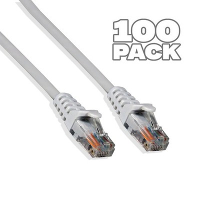 100 Pack - 1ft Cat5e Cable Ethernet LAN Network RJ45 Patch Cord Internet White