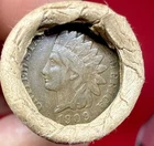 Unsearched Old Estate Cent Roll - 1909 Indian Head + Silver Dime on the Ends
