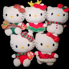 TY Hello Kitty Plush Christmas Collection Sanrio Set Of 5 Holiday Edition 5.5"