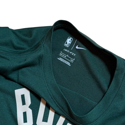 Nike Milwaukee Bucks Shirt Youth Large 14/16 Green NBA EUC Dri Fit Long Slv - Picture 4 of 4