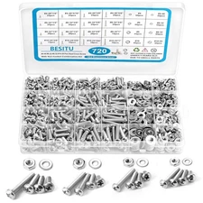 720Pcs Machine Screw Assortment Phillips Pan Head, Silver-Phillips Head 