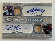 2022 Leaf Lumber Bo Jackson Deion Sanders Dual Bat Auto 2/6