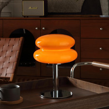 Mushroom Table Lamp, Mid Century Modern Decor Lamp(Orange) | Cool Desk Lamps for