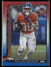 2025 Topps Chrome #90 Jaleel McLaughlin Red White and Blue Refractor