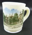 Vintage Milk Glass Souvenir Shot Glass Mug-Peristyle at Rock Point Park, Penn.