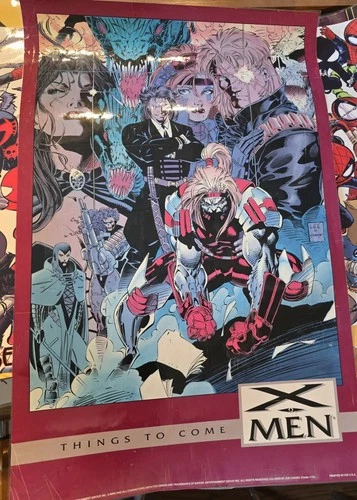 Vintage ! THINGS TO COME X-MEN POSTER 22x34 * JIM LEE * 1992 * MARVEL COMICS