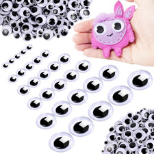 600 Pieces 6Mm -20Mm Self Adhesive Black White Wiggle Eyes, Assorted Size round