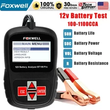 BT100 Pro Car Battery Tester Analyzer Cranking Charging Test 6V 12V100~1100 CCA