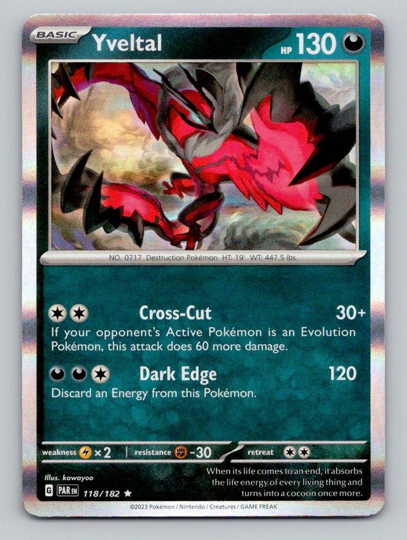 Yveltal 118/182 Rare Paradox Rift Pokemon Holo Near Mint