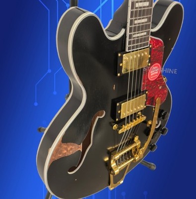 Unbrand ES 335 Electric Guitar  Bigsby Gold Parts Semi-Hollow Body Maple neck
