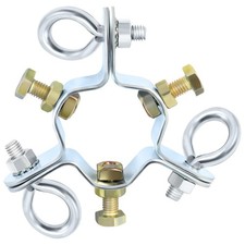 EZ 43-A 3 Way Antenna Masts Guy Wire Clamp, 0.8 to 1.8 inches, Silver, Gold