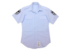 US Air Force Shirt 15 1/2 Blue 1550 Short Sleeve P/C Type II Dress SMSgt Uniform