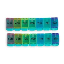 North American Wellness Push Lock Pill Organizer Case 7-Day Color Coded, 2 Pack