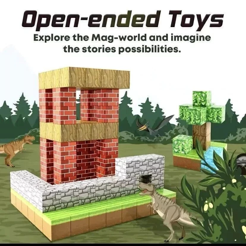 100Pcs/Set Minecraft Magnetic Building Blocks Children DIY Educational Toy Gifts