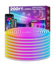 FBZ 200Ft Led Rope Lights, Flexible Neon Lights Control with App/Remote, Mult...