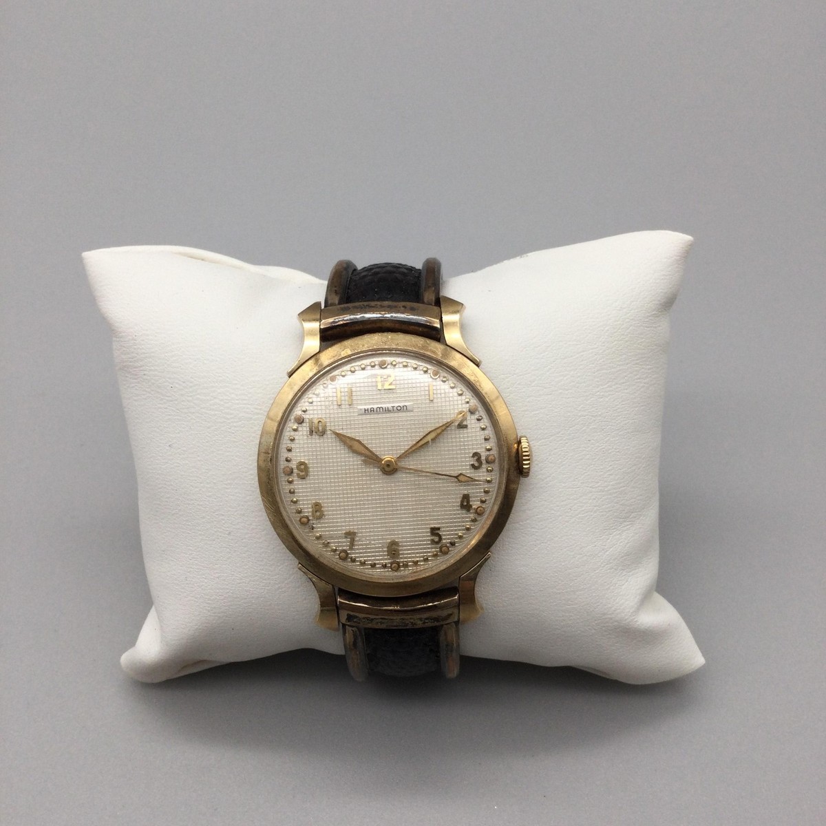 Vintage Hamilton Coleman Mens Watch 34mm Textured Dial Gold 10K
