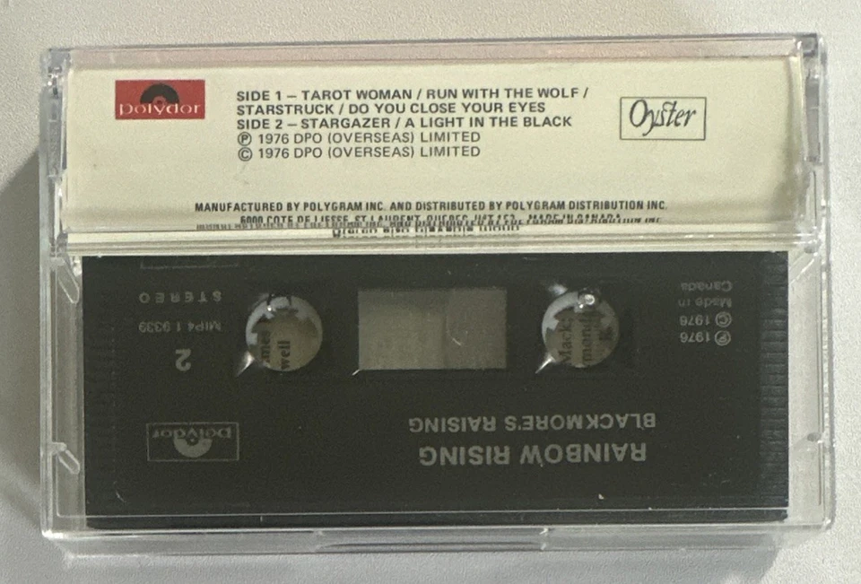 Rainbow Rising Blavkmore’s Rainbow Cassette Tape Rare Canadian Issue EX / EX Foto 3 de 4