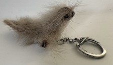 Vintage Miniatur Robbe Schlüsselanhänger - Echtfell - Handarbeit Arktis
