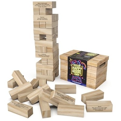 Spin Master Games Happy Hour Tower Giant Jumbling Wooden Blocks 6069713 - Wood