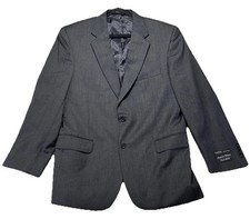 Jos A Bank Men's Black Charcoal 2 Button 100 Wool Suit Blazer Jacket 42 Regular