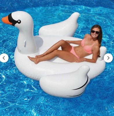 Giant Swan Pool Float 75'' White Swimline Water Sports #90621 NIB
