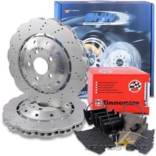 SHW PERFORMANCE BREMSSCHEIBEN +ZIMMERMANN BREMSBELÄGE VORNE FÜR AUDI RS4 RS5 R8