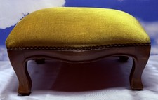 Fußhocker, Fußbänkchen, gepolstert, Schemel, Holz, 40x28x22 cm