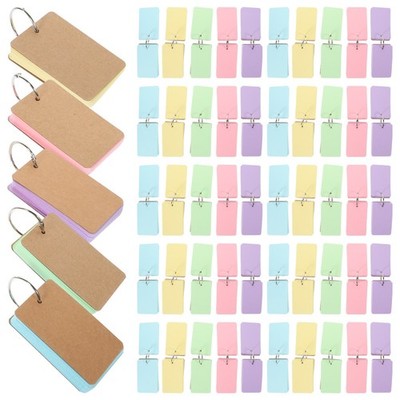5 Books Blank Card Portable Note Cards Paper Flash Cards Memo Index Cards