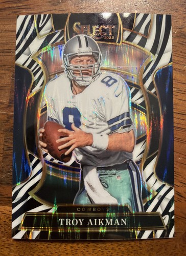 2025 Panini Select Concourse Troy Aikman #100 Zebra Prizm COWBOYS CASE HIT SSP!!