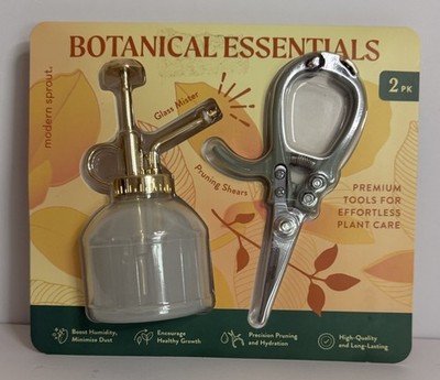 Botanical Essentials Premium Tools For Plant Care Glass Mister & Pruning Shears