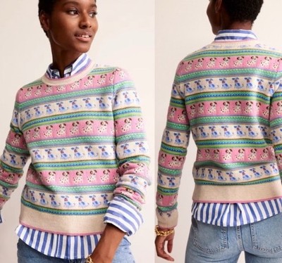 171 Boden Edie Intarsia Dog Fair Isle Sweater Pristine S Alpaca Blend | eBay