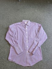 MENS BROOKS BROTHERS NON IRON PURPLE/WHITE PLAID BUTTON DOWN SHIRT SIZE 15-32