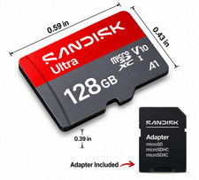 SanDisk Ultra 128GB microSDXC A1 Class 10 UHS-I 120MB/s Memory Card Adapter