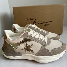 Vintage Havana Run Taupe/White/Gold Star Women's Athletic Sneaker Size 8 New