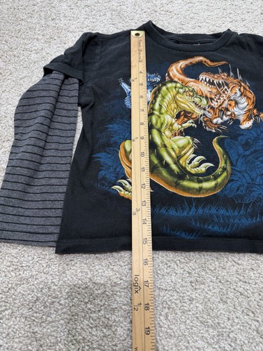 Vtg Y2K Top Heavy Dragon Dinosaur Skater Long Sleeve T-Shirt Youth Size M 5/6 - Picture 6 of 10