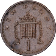 [#1223105] Great Britain, Elizabeth II, New Penny, 1976, Bronze, EF, KM:915