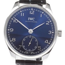 IWC SCHAFFHAUSEN PORTUGIESER AUTOMATIC 40 IW358305 40mm SS Navy Leather #C137 7