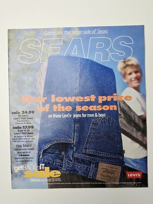 #ad 1997 Sears Back To School Circular Levis Craftsman Electronics 48 Page Ad $32.99